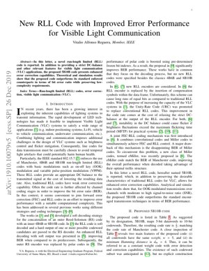 Copertina documento PDF - Analisi di un Nuovo Codice RLL 5B10B per Comunicazioni a Luce Visibile Potenziate