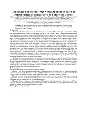 Copertina documento PDF - Codice a Barre Ottico per l'Accesso a Internet: Un Sistema OCC Controllato via Bluetooth