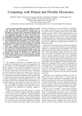 PDF Document Cover - Computing with Printed and Flexible Electronics: Analysis, Challenges, and Future Directions