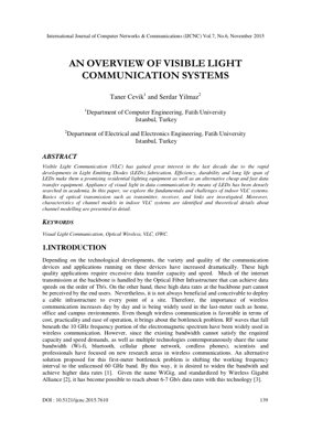 PDF Document Cover - An Overview of Visible Light Communication Systems - Fundamentals, Challenges & Applications